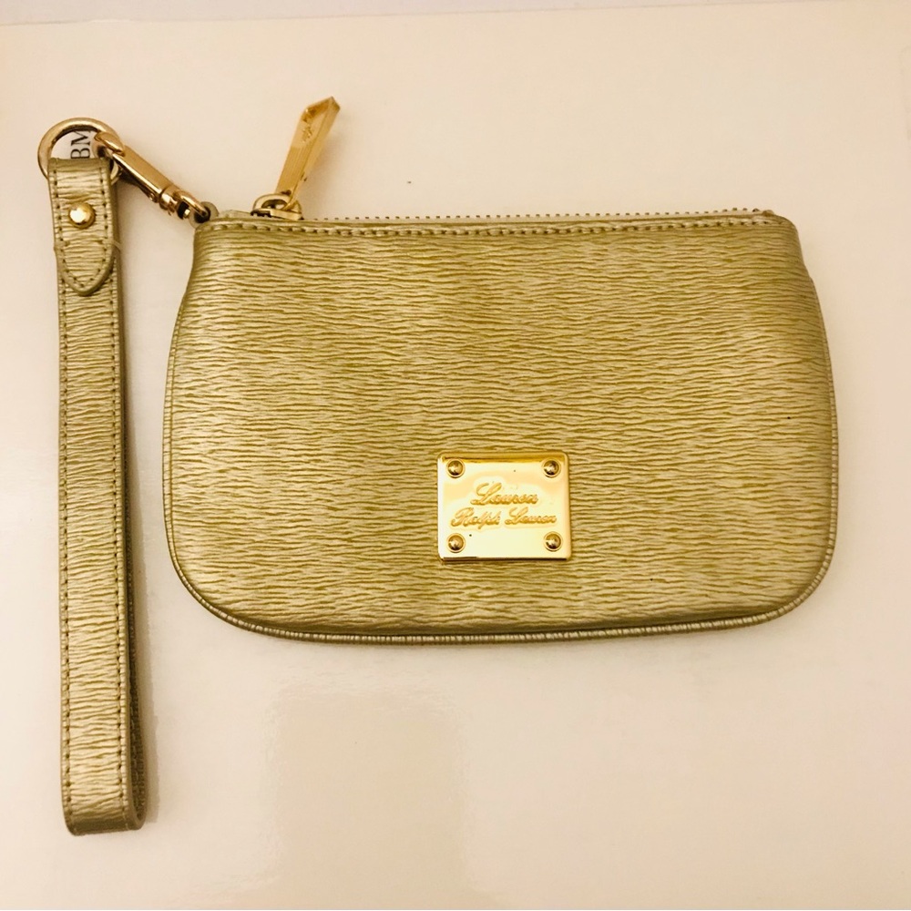 NWOT Ralph Lauren Gold Day to Night Wristlet or Clutch